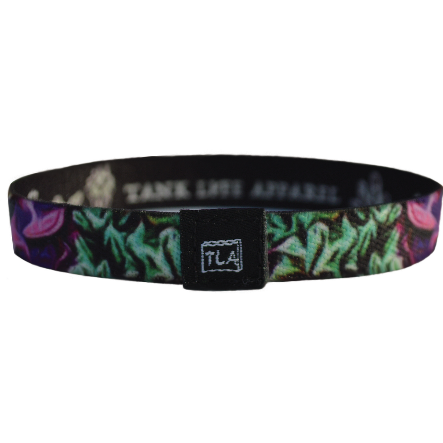 Corals reef bracelet wristband by tank life apparel. White coral design on one side with colorful reef on the other side. Reefer bracelet wristband.