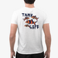 The Tank Life Apparel clown loach design on a classic tee with our custom TLA sleeve label