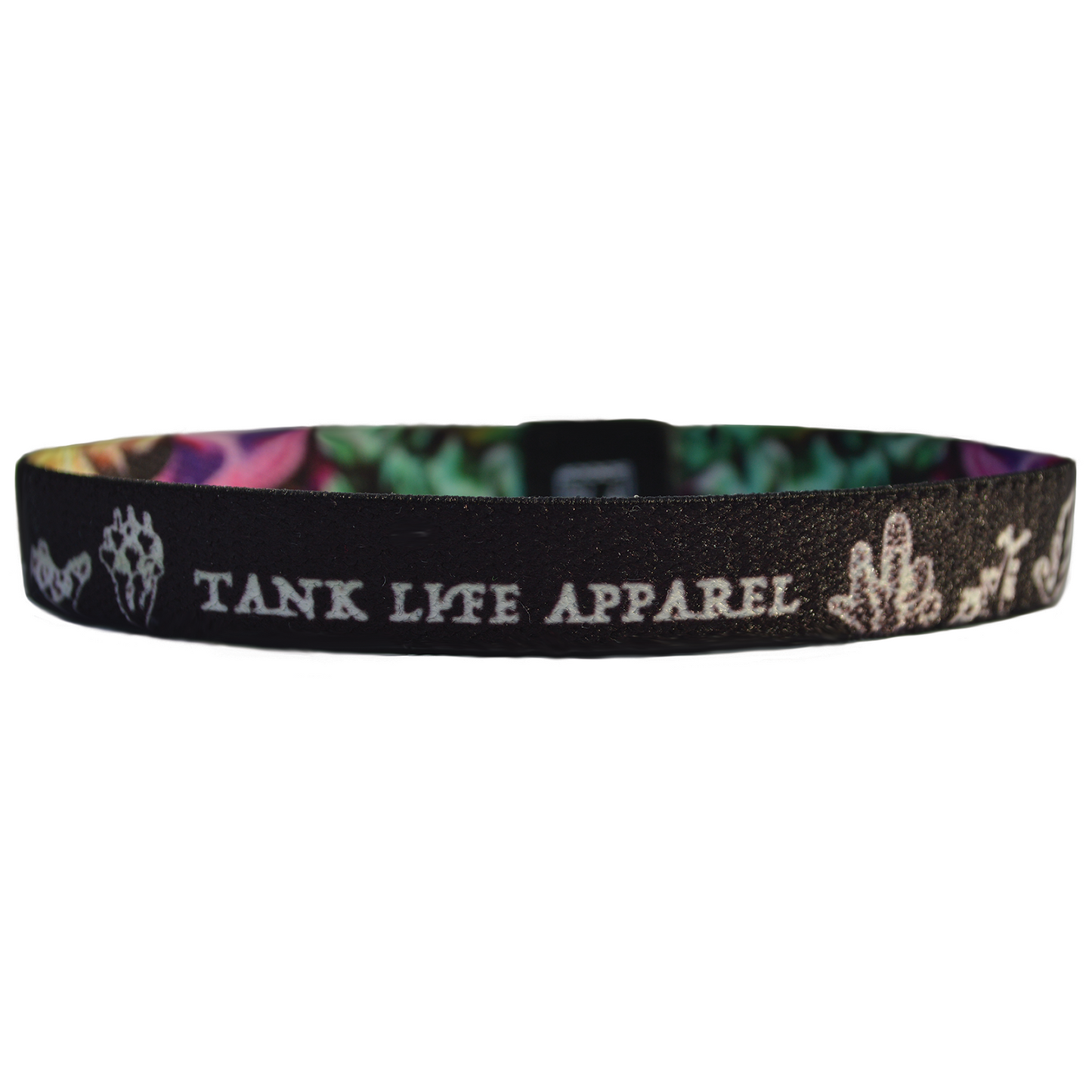 Corals reef bracelet wristband by tank life apparel. White coral design on one side with colorful reef on the other side. Reefer bracelet wristband.