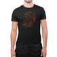 Tank Life Apparel Halloween Grim Reaper Piranha t-shirt with a skeleton grim reaper riding on piranha fish with "Tank Life" written. Festive orange Halloween 2022 limited edition design on a black cotton shirt.