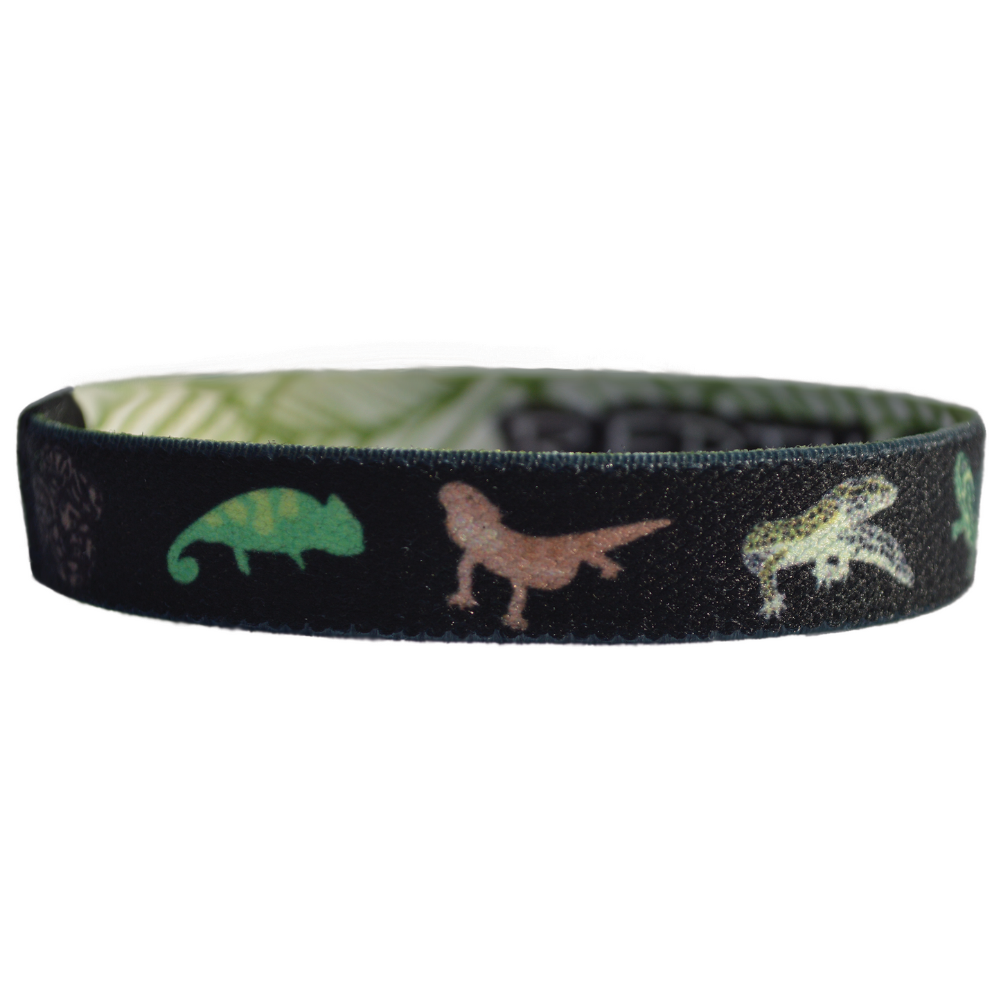 Bracelet for reptile keepers and reptile lovers by tank life apparel. wristband with chameleon, bearded dragon, leopard gecko, ball python snake, yellow bellied turtle.
