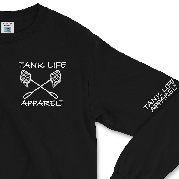The Tank Life Apparel fish nets design on a super comfortable long sleeve shirt. Shirt for fish tank and aquarium keepers.