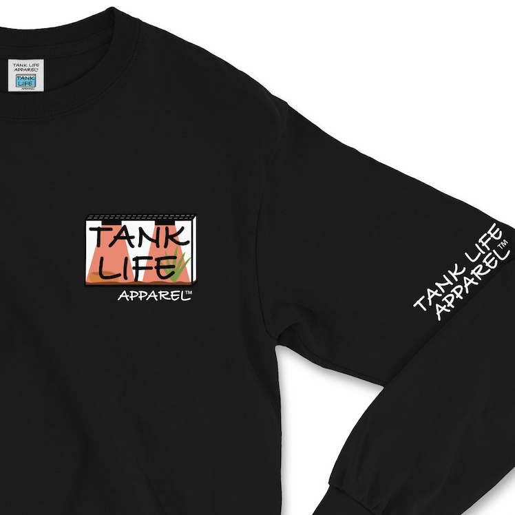 The Tank Life Apparel terrarium logo design on a super comfortable long sleeve shirt. Reptile enclosure shirt.