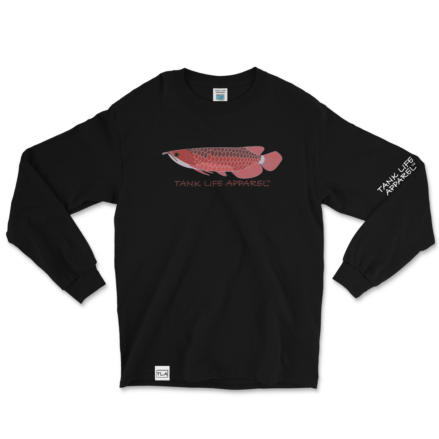 Tank Life Apparel Asian arowana design on a super comfortable long sleeve shirt.