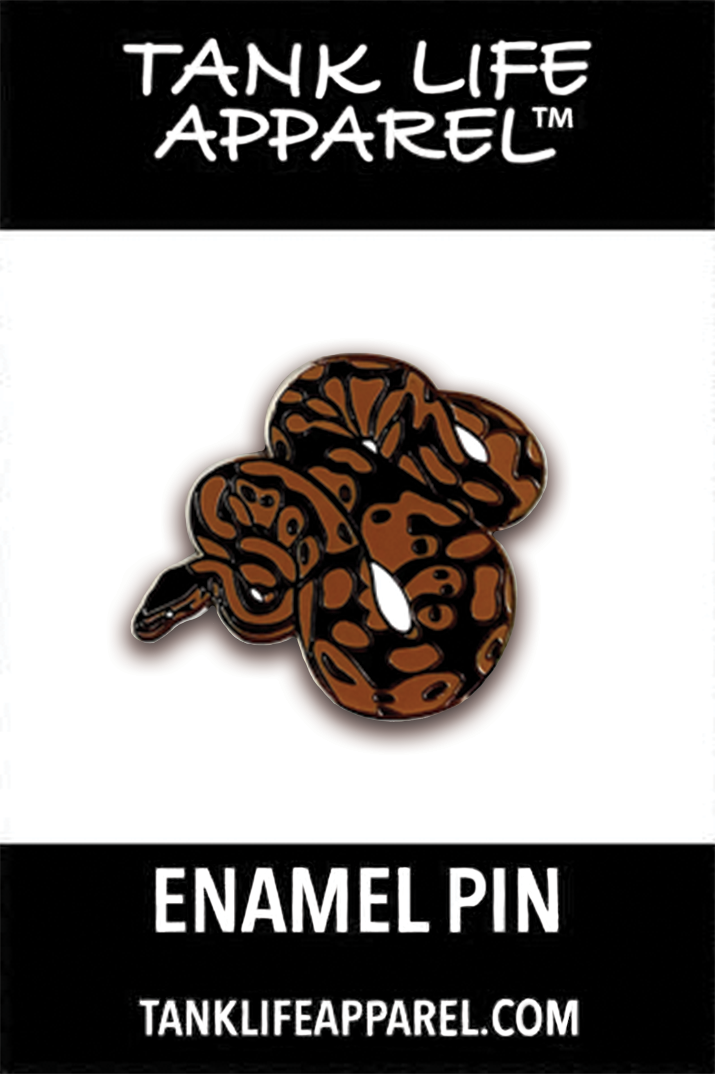 Ball python snake enamel pin for reptile keepers and reptile lovers